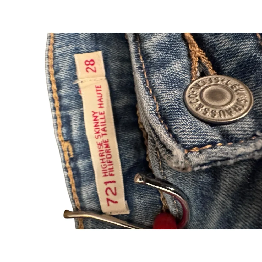 Levi's 721 High Rise Skinny Premium Jeans 6/28" inseam 32" - Picture 5 of 10